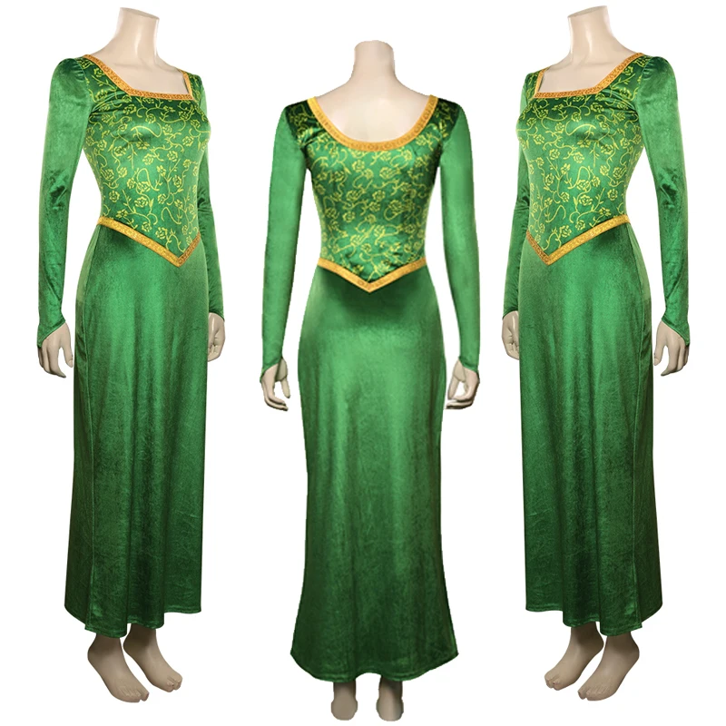 Anime Green Cos Monster Princess Fiona Cosplay Costume Outfits Couple Set Uniform Halloween Carnival Party Role Disguise Clothes