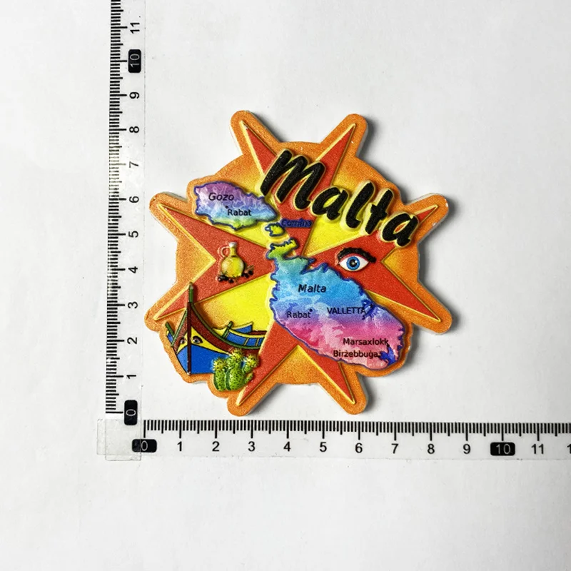 Malta Europe Valletta Fridge Magnets Cross Shape Island Map Magnets For Fridge Home Decor Room Decoration Cute