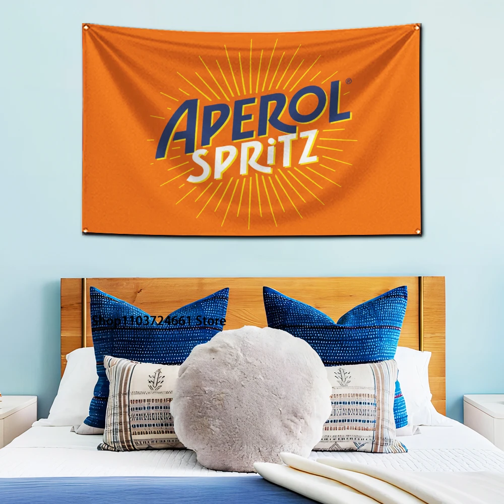 Italian Bitter Orange Aperitif Decoration Bedroom Wall Art Indoor Tapestry for Aperols Flag Polyester Digital Printing Banner