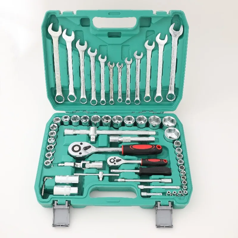 Portable 61pcs Multi-Purpose Car Motorcycle Repair Tool Set Includes Ratchet Torque Wrench Screwdriver Hard Case OEM