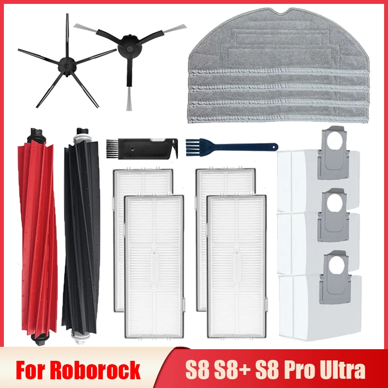 

Тряпки для швабры с Hepa-фильтром для Roborock S8 S8 + S8 Pro, сменные детали для робота с роликом/боковой щеткой