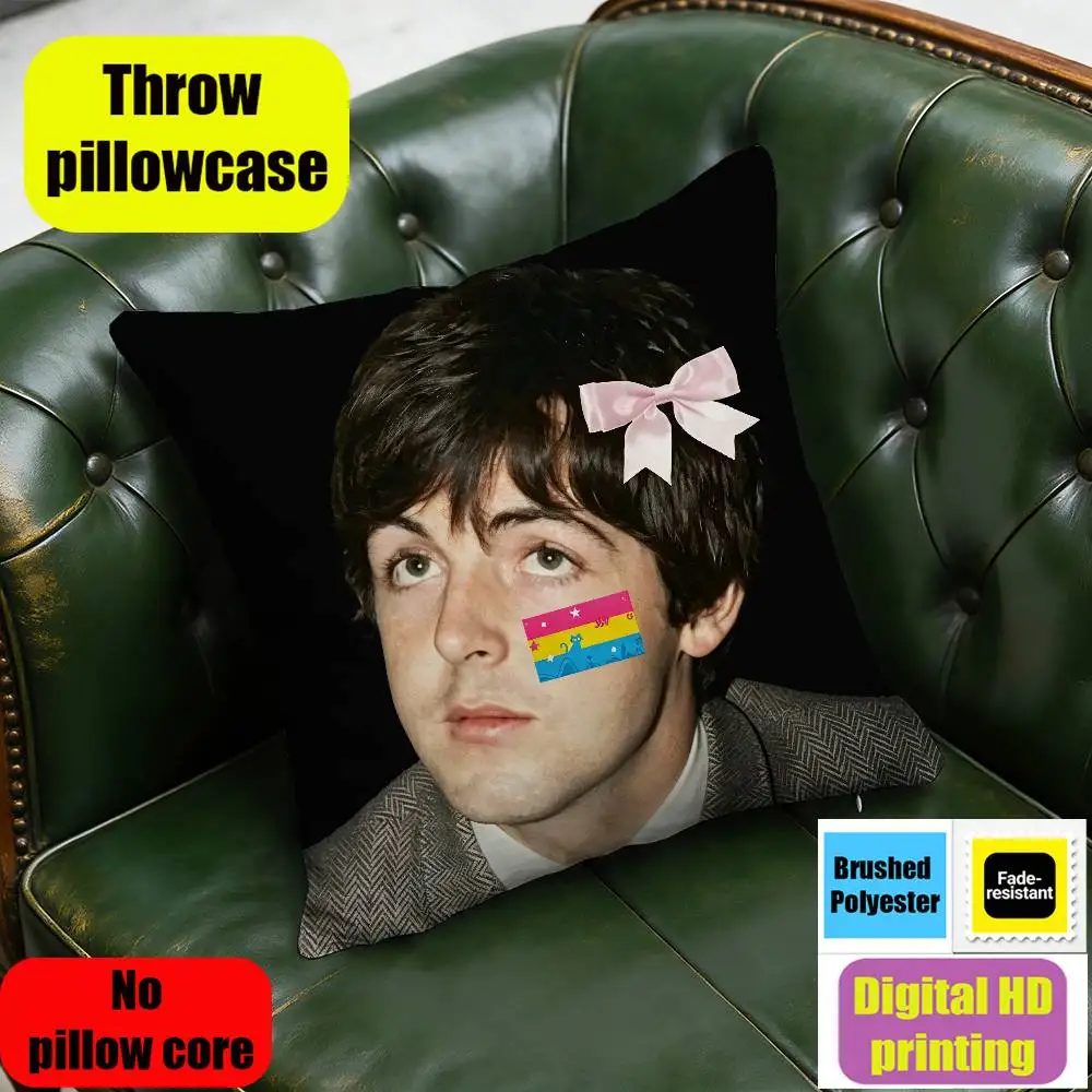 65cm 40cm Home Custom Square Pillowcase Cushion Cover For P-Paul Singer M-McCartney Throw Pillow Case 4