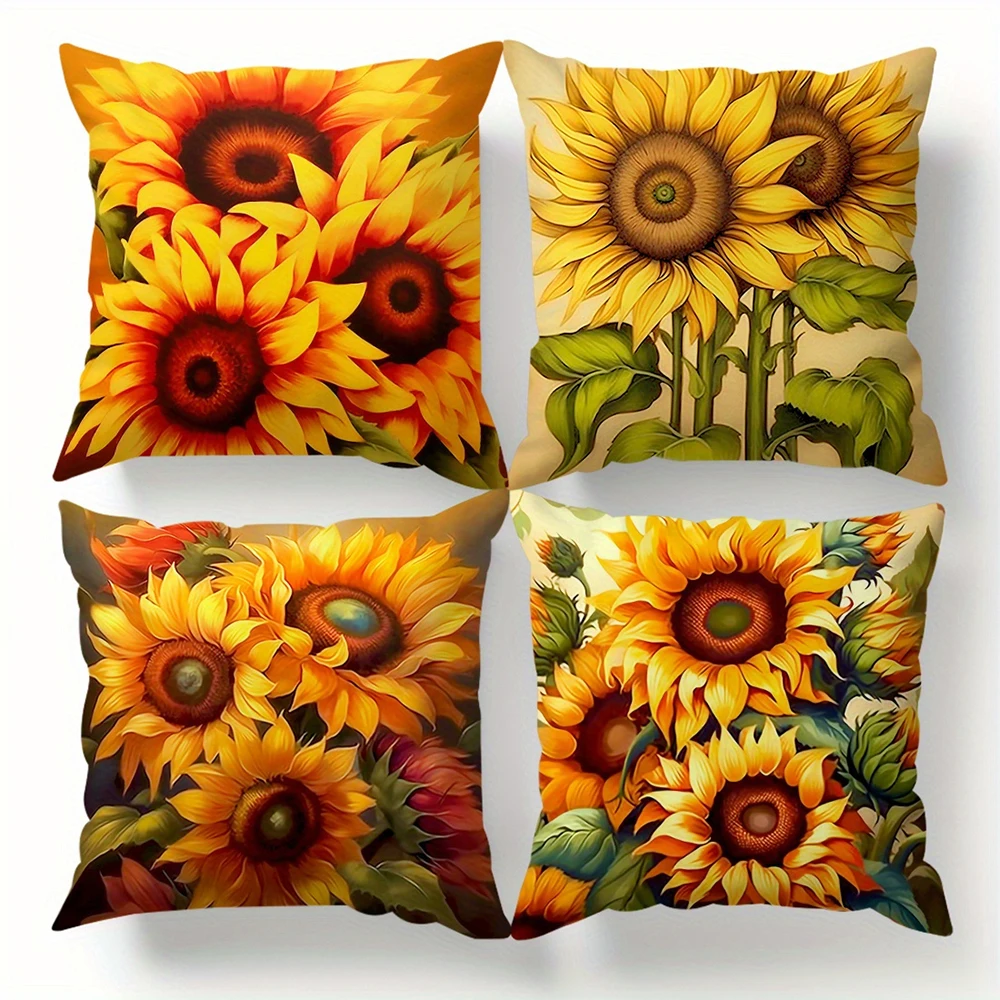 

Sunflowers Bloom on Pillow CoversSuitable for sofa car bedroom decorative cushion cover pillow cover
