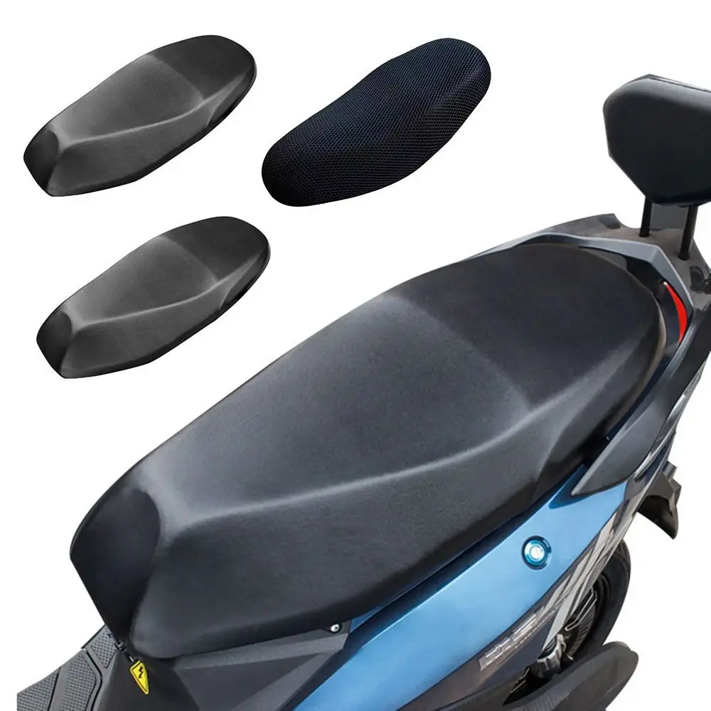 Black Motorcycle Seat Cover Waterproof Non-slip Sunscreen Scooter Cushion Breathable Dustproof Seat Pad Motorcycle Accessories