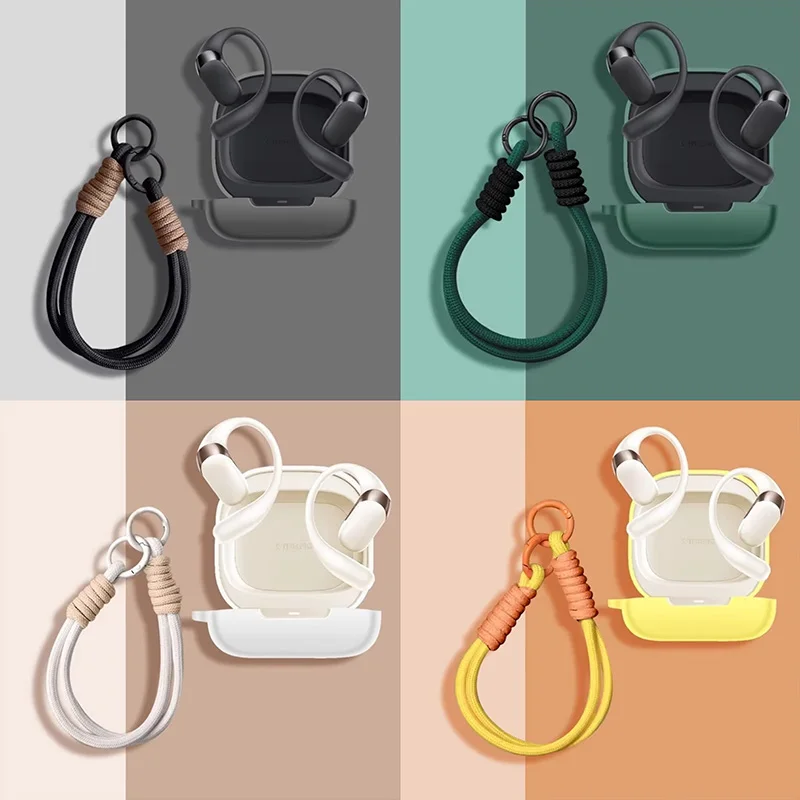 مناسبة ل SHOKZ OpenFit 2 T920/T921 موضة سيليكون بلوتوث سماعة الغطاء الواقي مع مشبك حبل