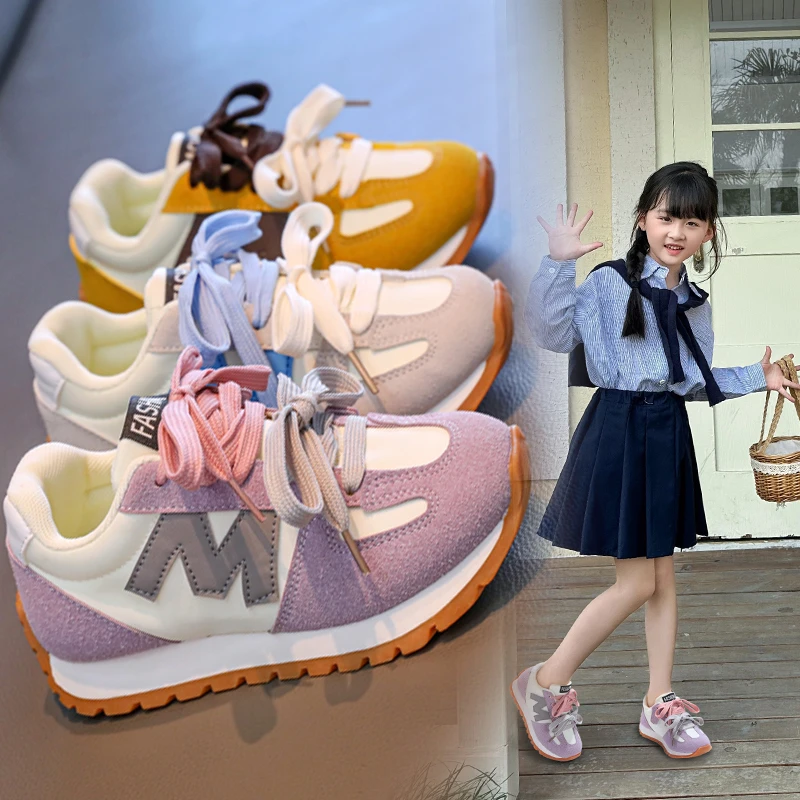

2025 Autumn Campus New Boys Girls Fashion Mesh Breathable Kids Casual Shoes Toddler Boys Girls Running Sneakers