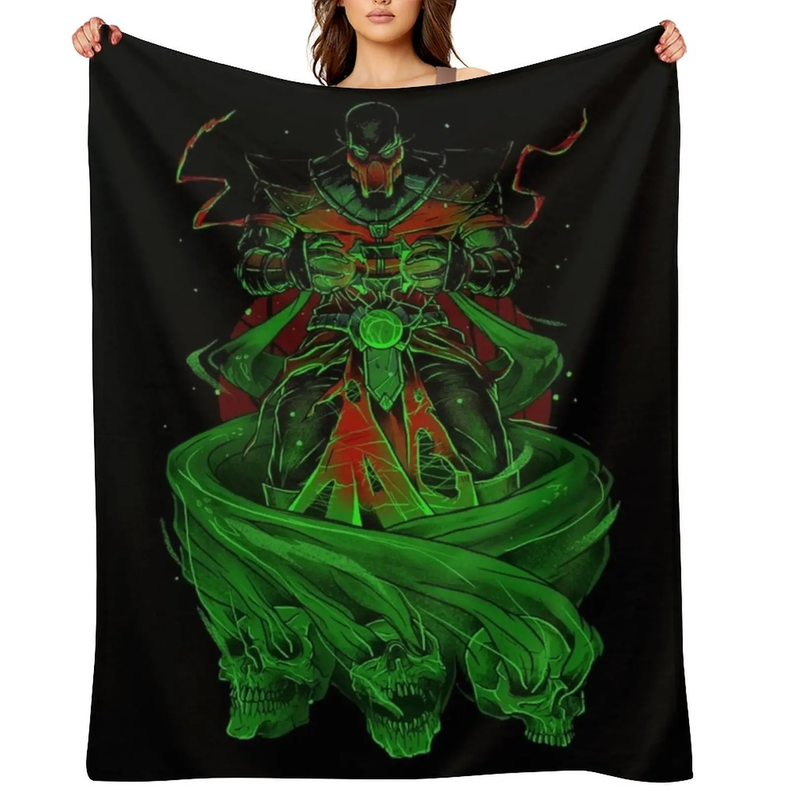 

Mortal Kombat Powerfull Ermac Throw Blanket Flannel Blankets For Sofas Nap Designers Blankets