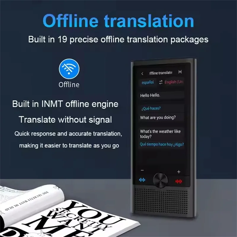 S10 مترجم صوتي 4G نترددات الشبكة GPT متعدد اللغات جهاز ترجمة ذكي في الوقت الحقيقي لمتعلم السفر العالمي