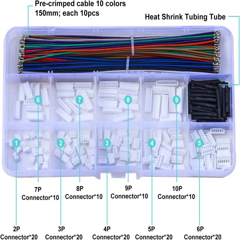 ชุดปลั๊กคอนเนคเตอร์ ZH1.5MM สายเคเบิ้ลแบบจีบตรงกับกล่องพลาสติกขนาด2345678910P