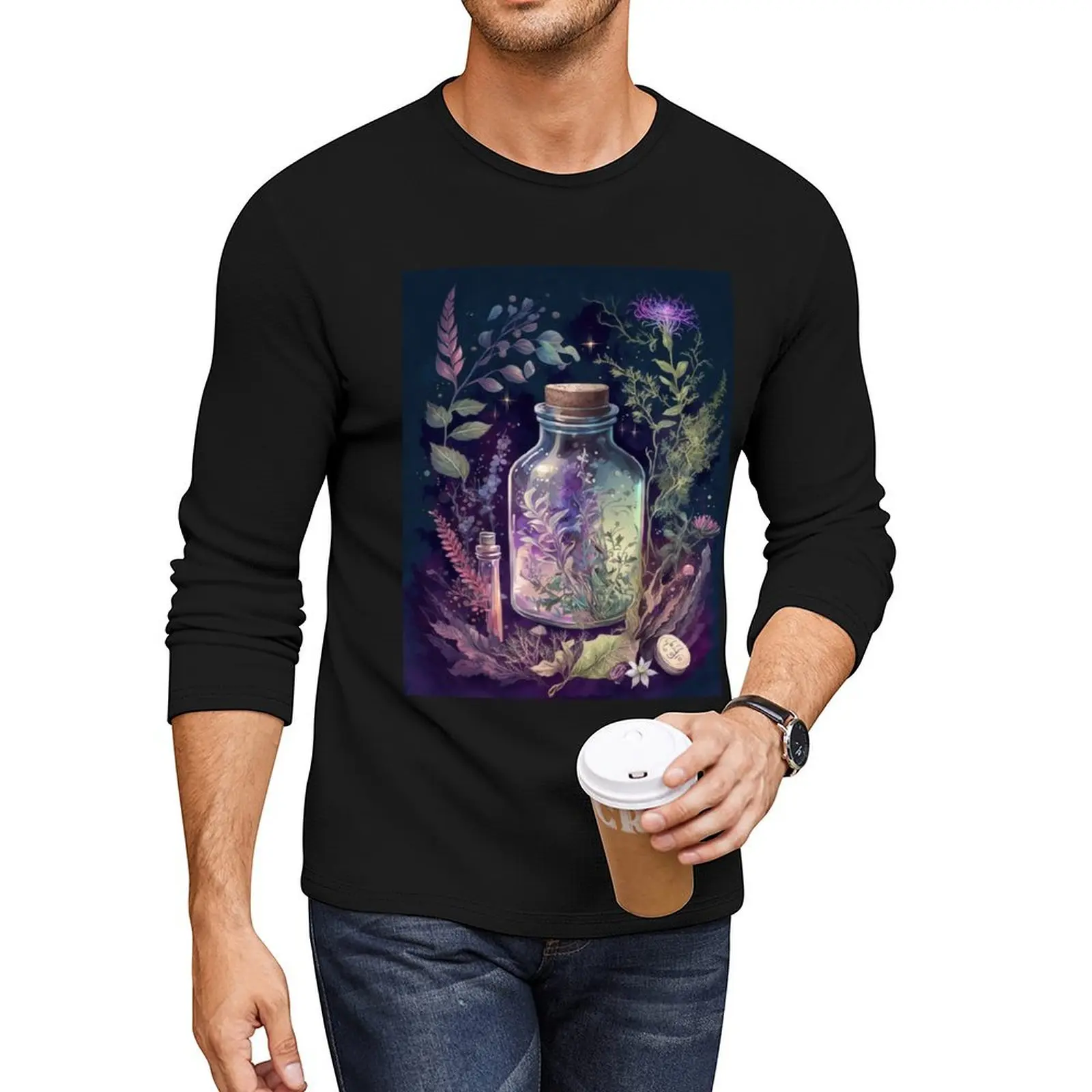 

Witchy Pastel Goth Apothecary Potion Bottle Long T-Shirt t shirt man oversized t shirt heavyweight t shirts for men