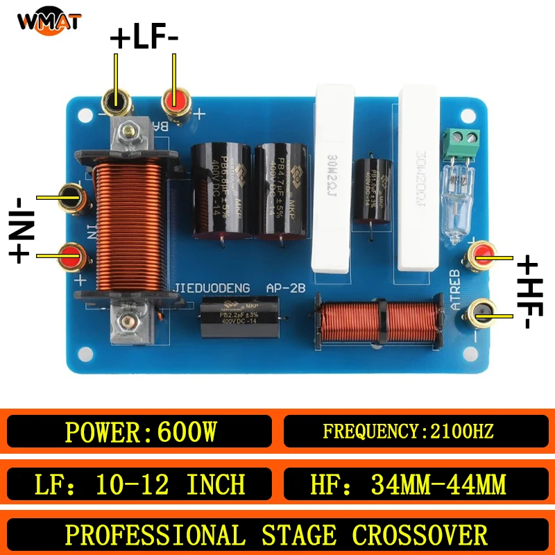 AP-2B/two Way Crossover, 600W High Power for Stage 2100Hz Crossover Point, for 10-12