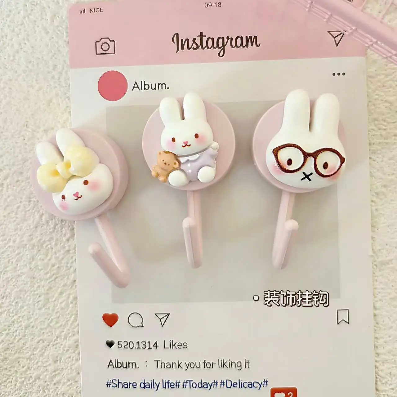 Miffy Rabbit Adhesive Hooks No Drill No Trace Heavy Duty Wall Hooks Sticky Kitchen Bathroom Dorm Door Creative Organizer