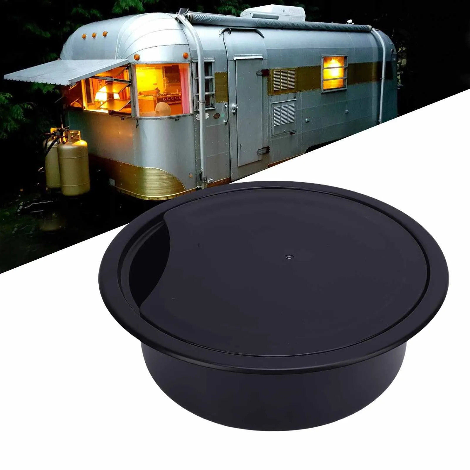 

Барная раковина из нержавеющей стали 14,17x4,72 дюйма, круглая кухонная раковина, ручная мойка с канализационным отверстием 40 мм и крышкой для кемпинга на лодке