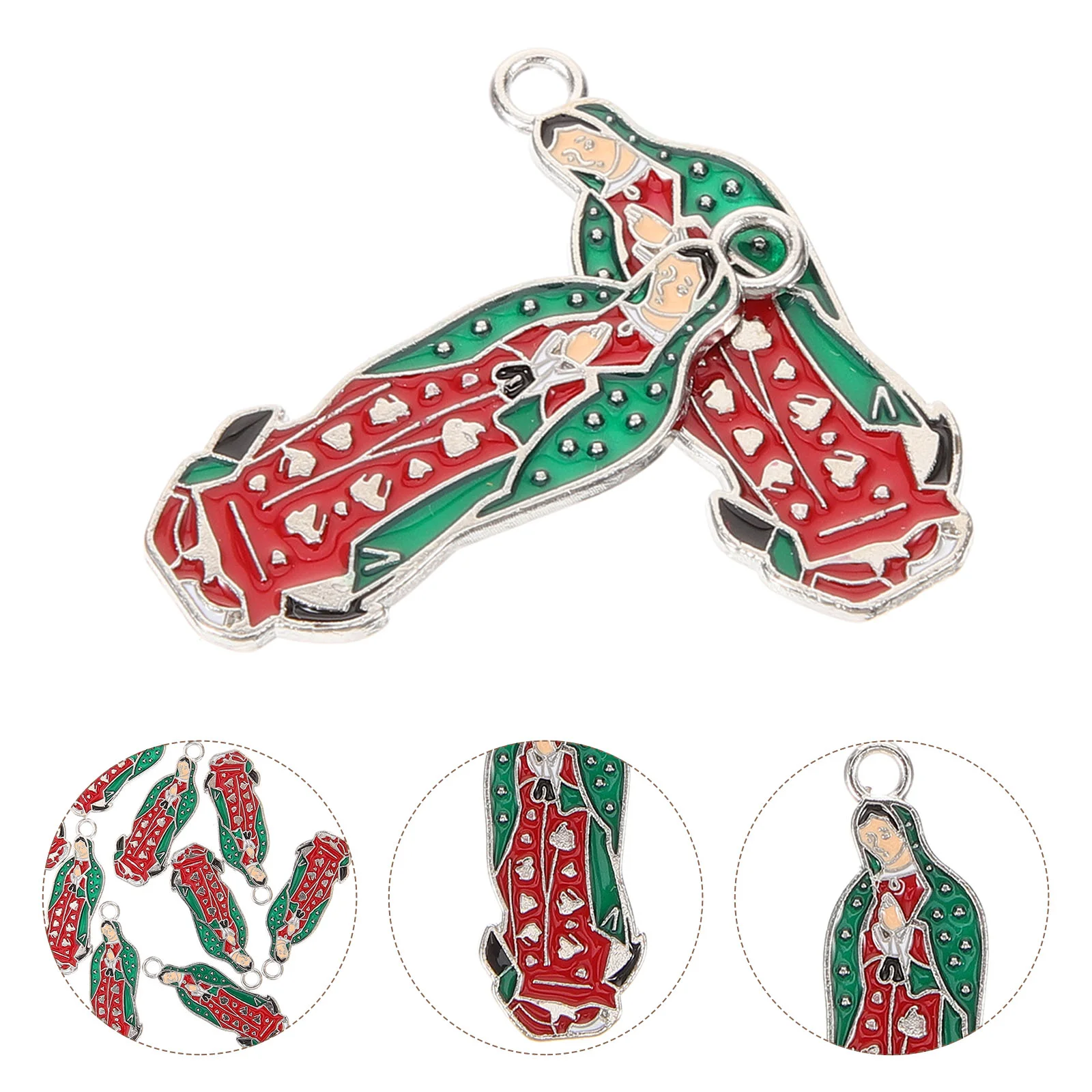 

10 Pcs Our Lady Pendant Virgin Mary Jewelry Charms for DIY Bracelet Making Craft Accessories