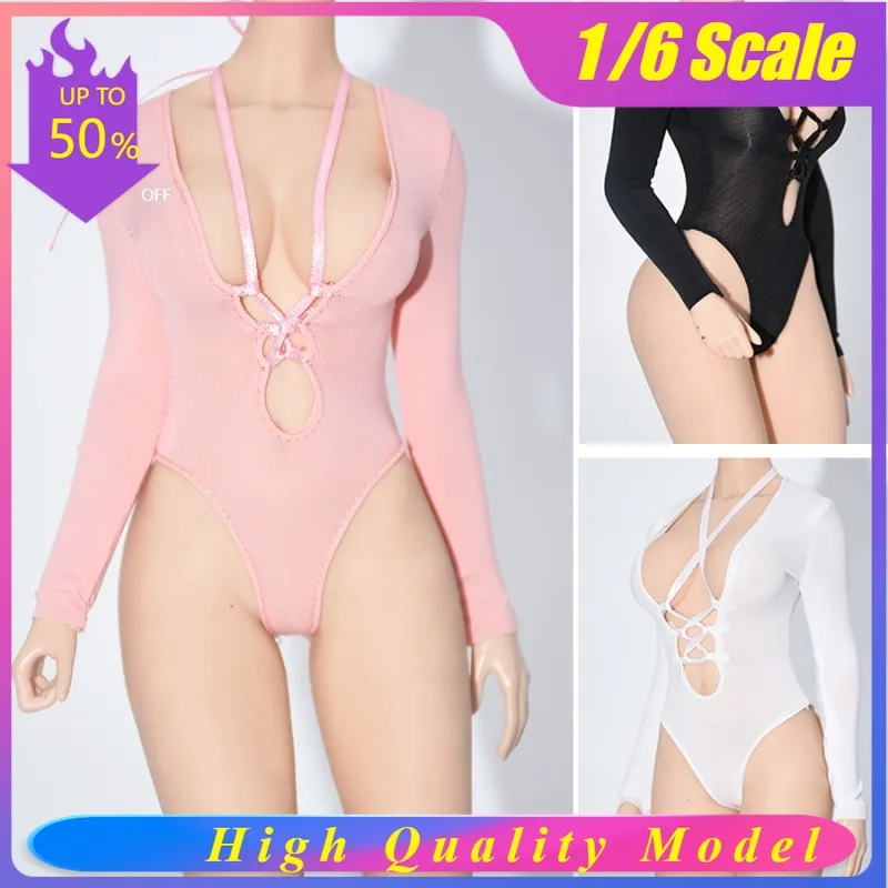 

1/6 Scale Toys Female Soldier Hanging Neck Sexy Ice Silk Swimsuit Clothes Model for 12'' Action Figures Body Doll Gift