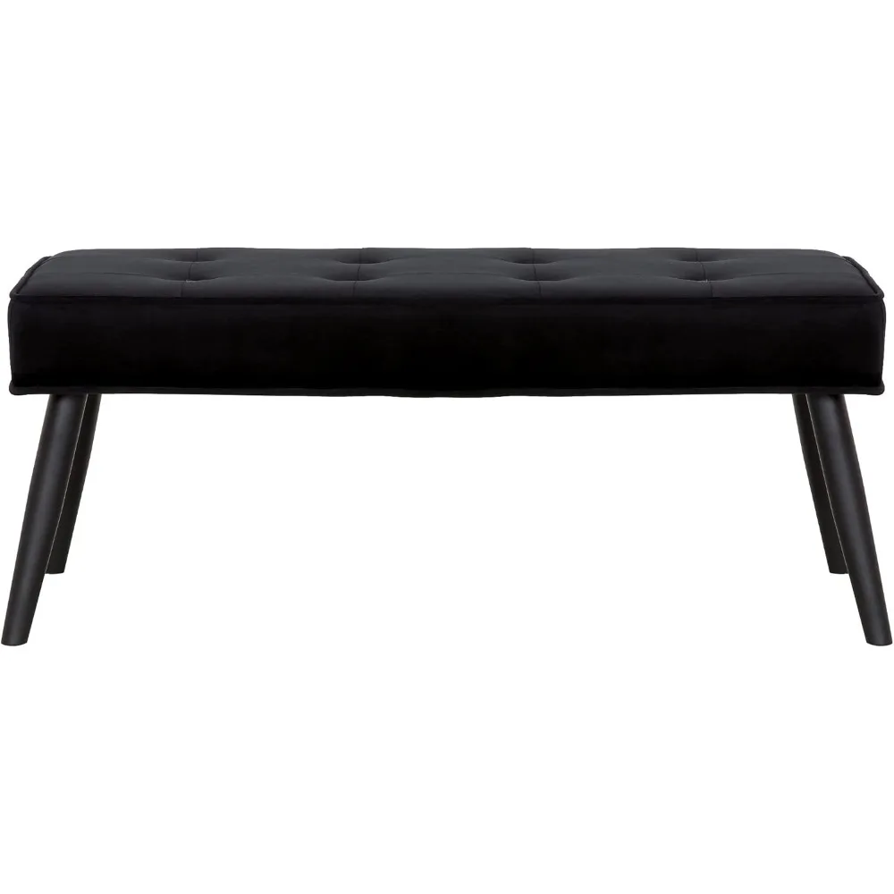 

WO Indoor Velvet Upholstered Sitting Bench 41.25" w Wood Frame for Bedroom, Living Room, Entryway, Home Accessory, Office, Livin