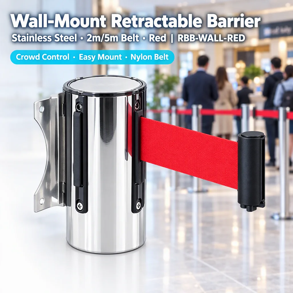 Retractable Barrier Strip Wall Mount Crowd Control Retractable Strip For Mounting For Playgrounds For Schools Queue Barrier