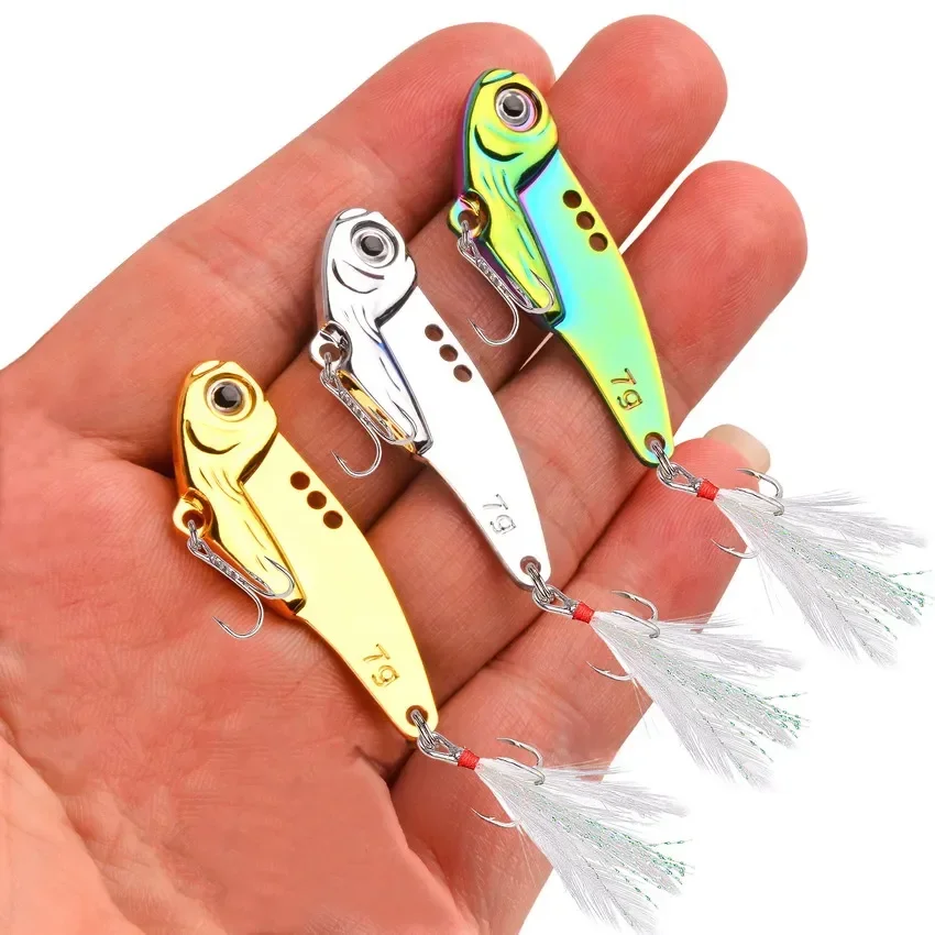 Metal Vib Fishing Lure, Isca Spinner, Jigging Wobblers, Spoonbait, Colher, Crankbait, Colher, 5g, 7g, 12g, 18g