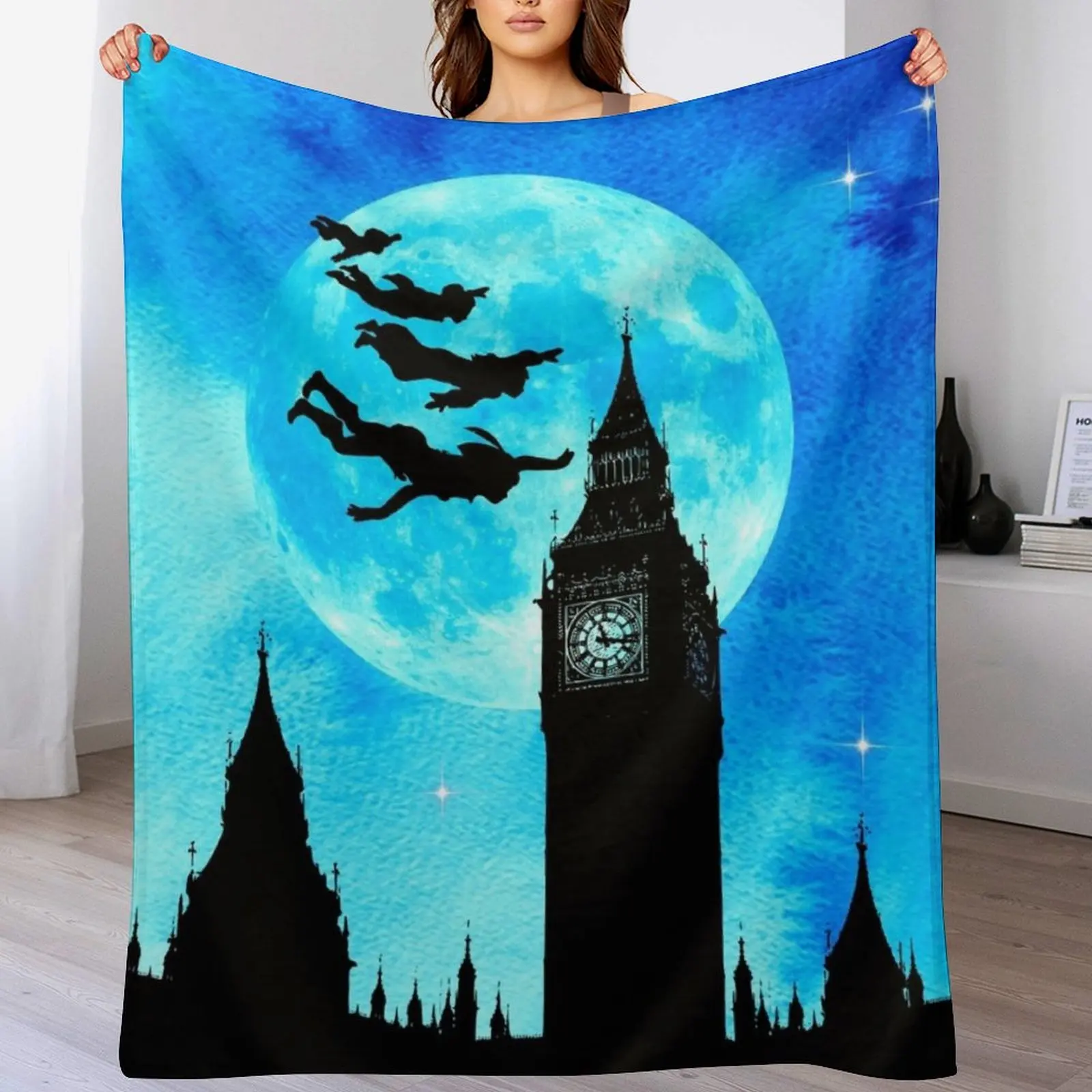 

Magical Watercolor Night - Peter Pan Throw Blanket Sleeping Bag heavy to sleep Thermals For Travel Hairys Blankets