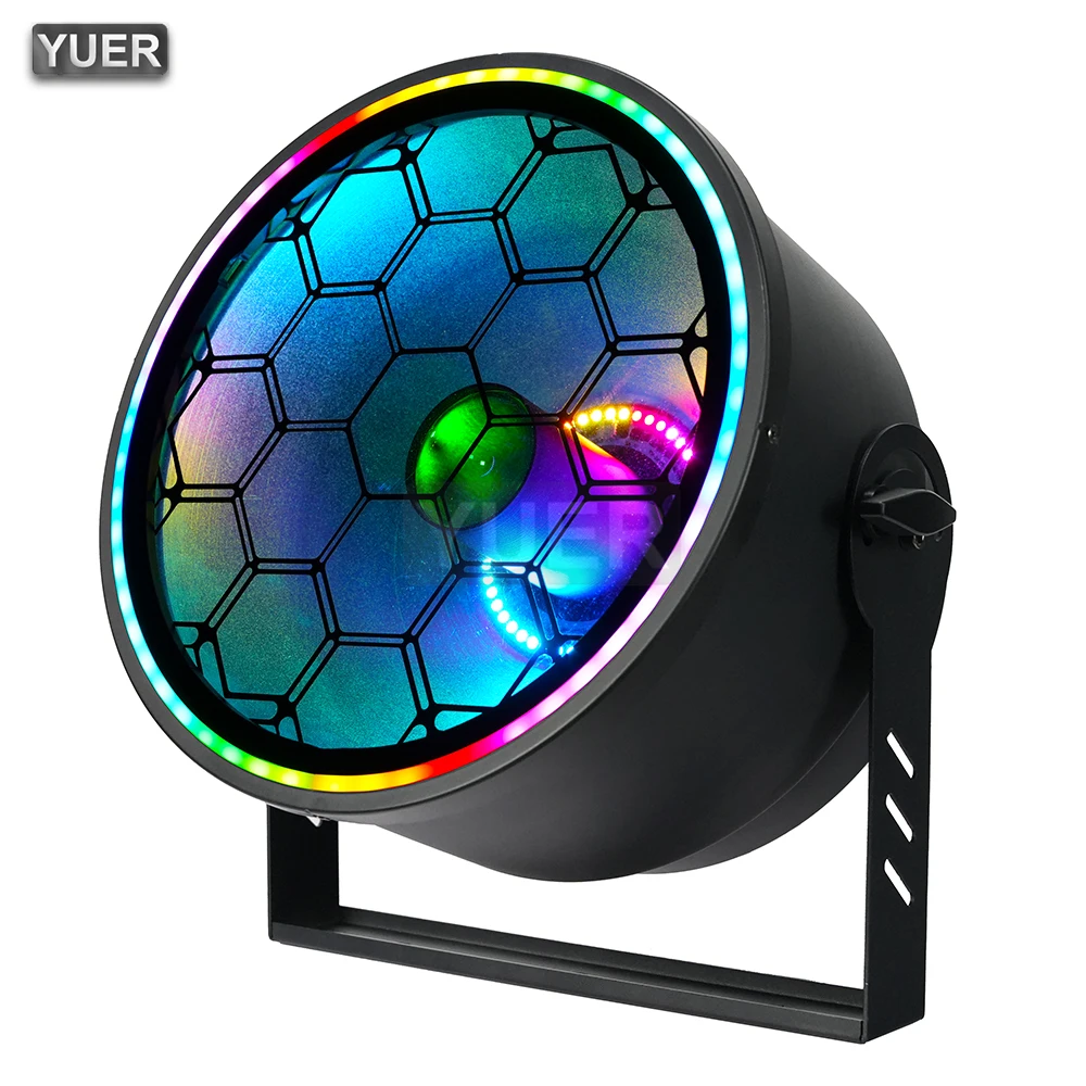 YUER Retro Backlight 300W COB With Beam RGB Ring Wash Flash Effect Stage Lighting For DJ Disco Club DMX512 Wedding Party Club