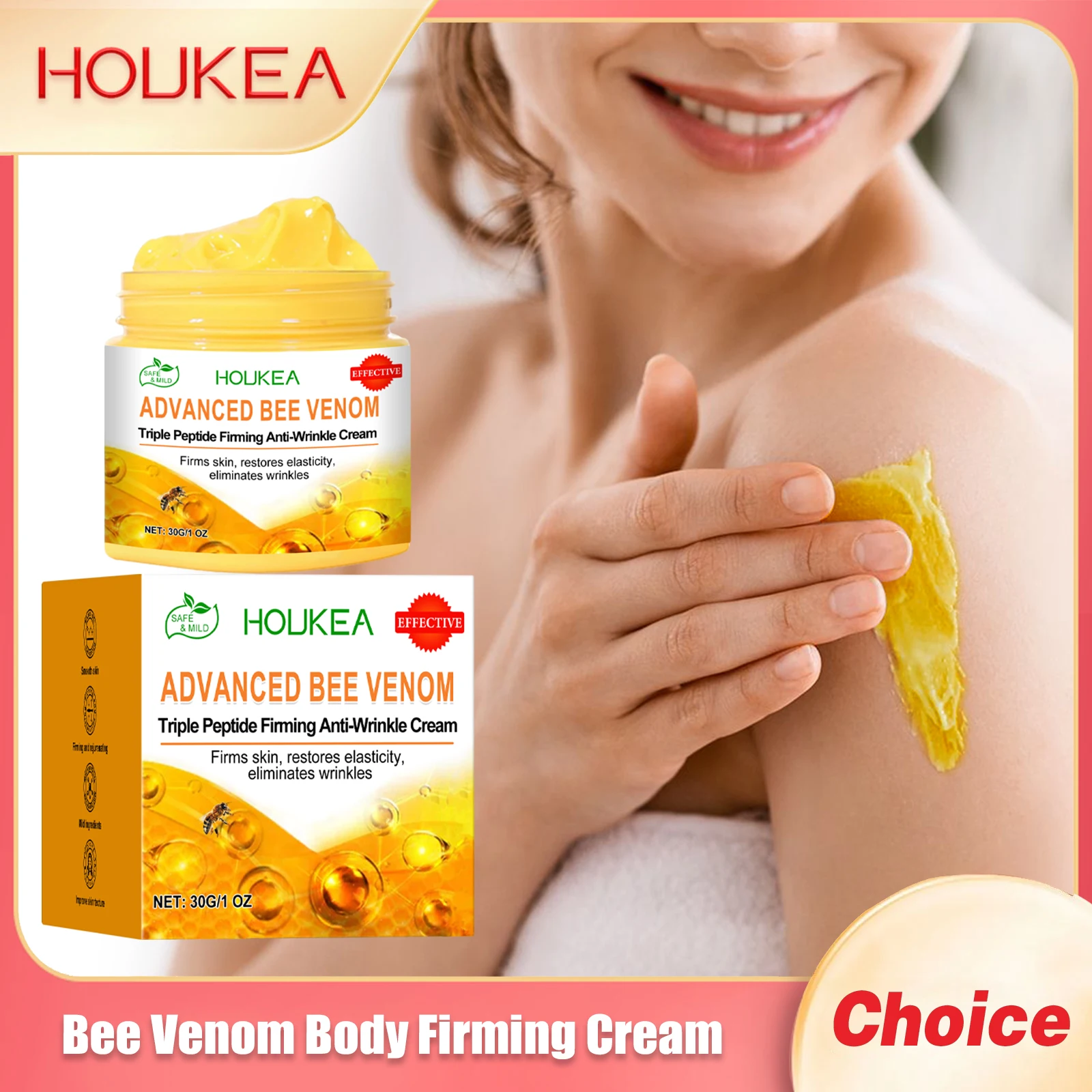 

Bee Venom Body Firming Cream Improving Sagging Keep Brighten Light Weight Relax Muscle Improve Elasticity Body Cream Moisturizer