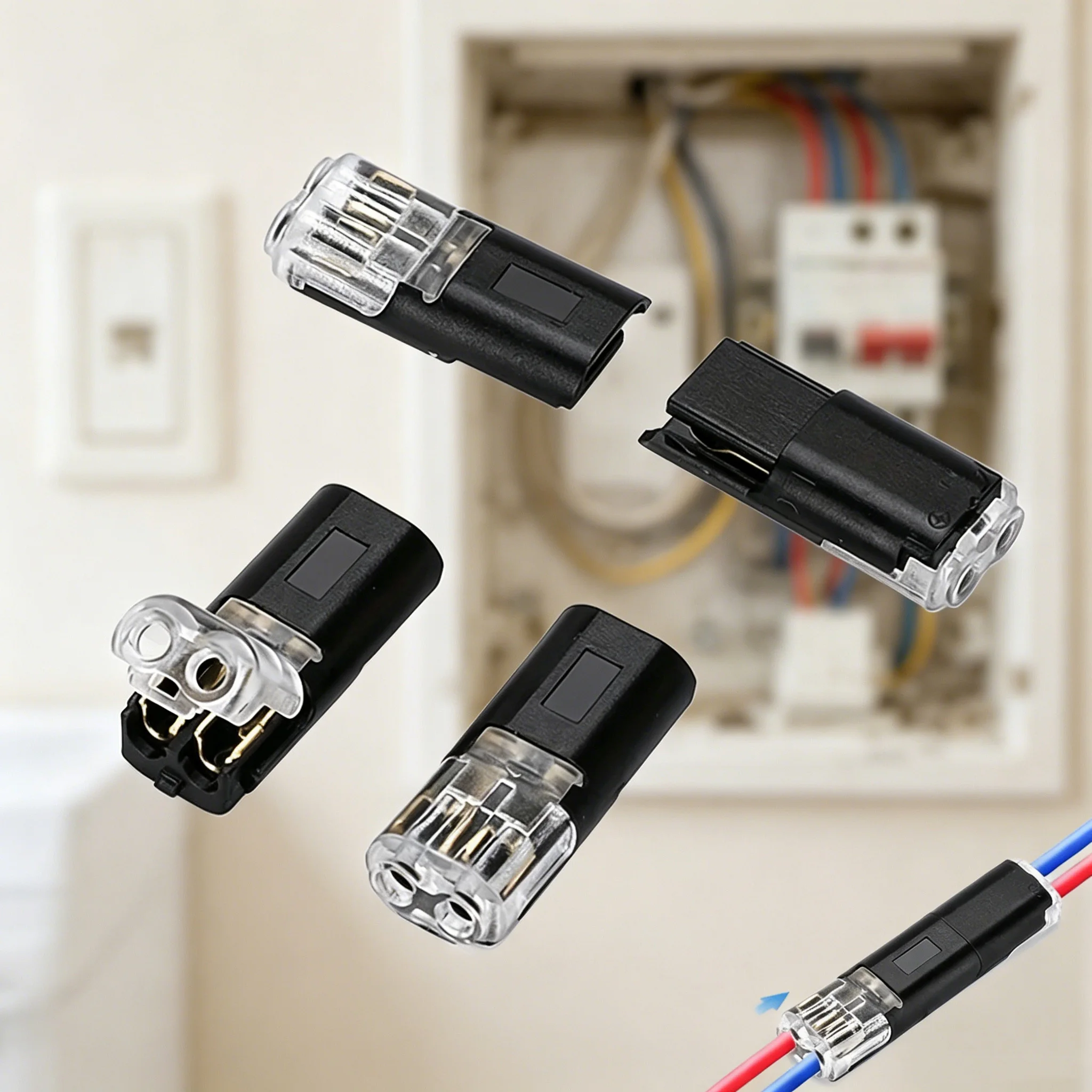 Hot sell 10Pcs D2 Dual-line Interlocking Detachable LED soldering free, wire stripping free quick connect terminal connector