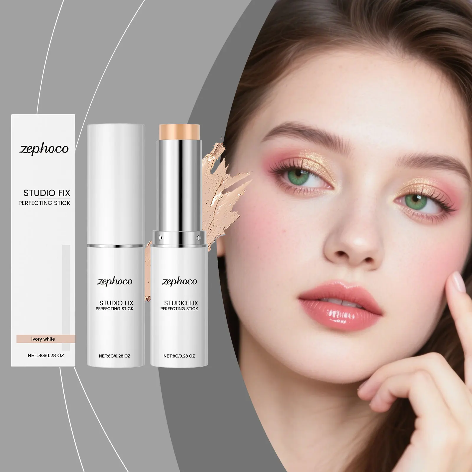 

Zephoco Matte Foundation Full Coverage Lasting Flawless Finish Oil Control Waterproof and Sweat Proof Makeup Stick Foundation 8g