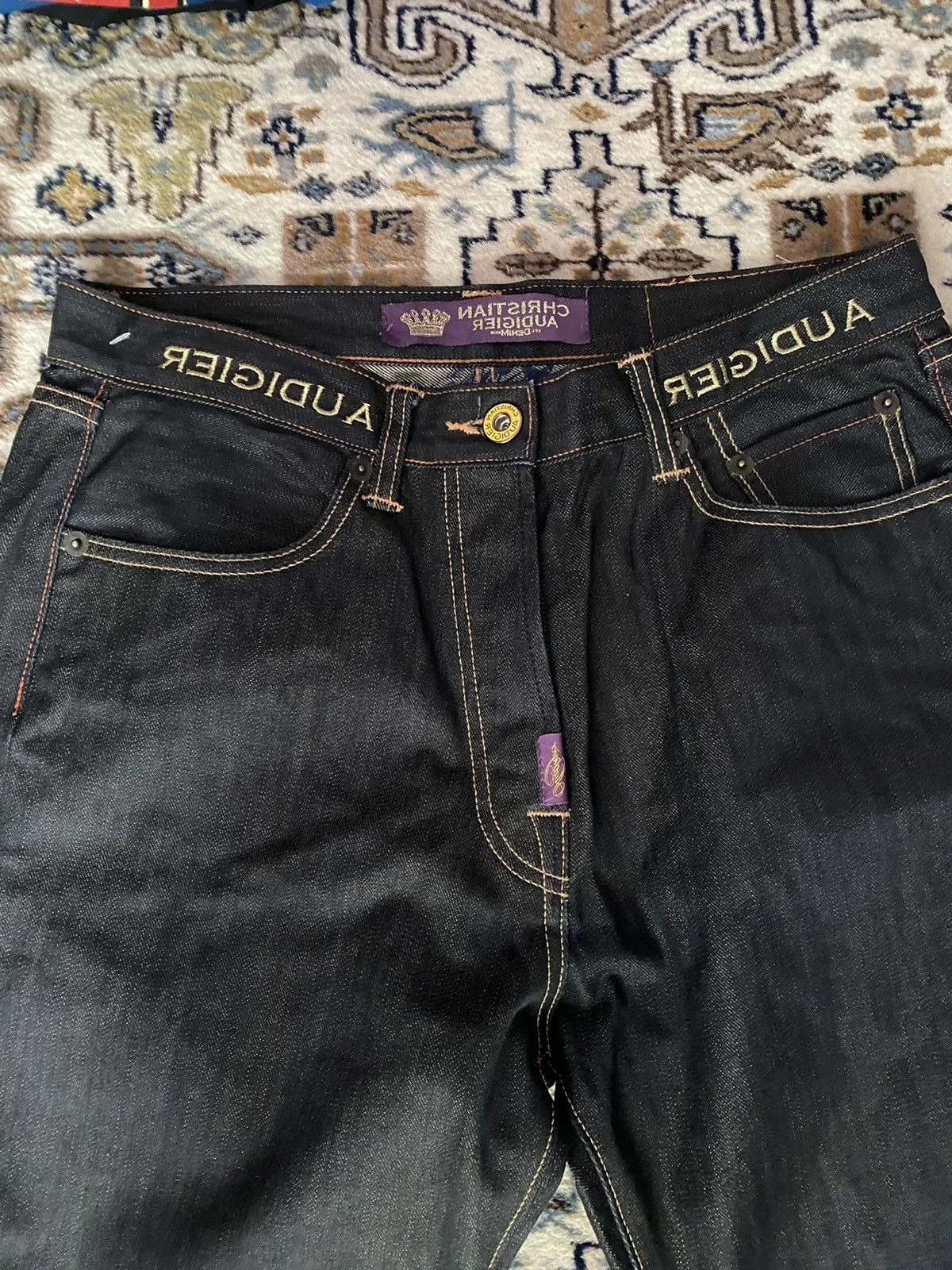 Harajuku Y2k الماس تمثال الحرية حجر الراين الجينز عادية الدينيم السراويل مستقيم واسعة الساق الجينز خمر النساء الملابس #5