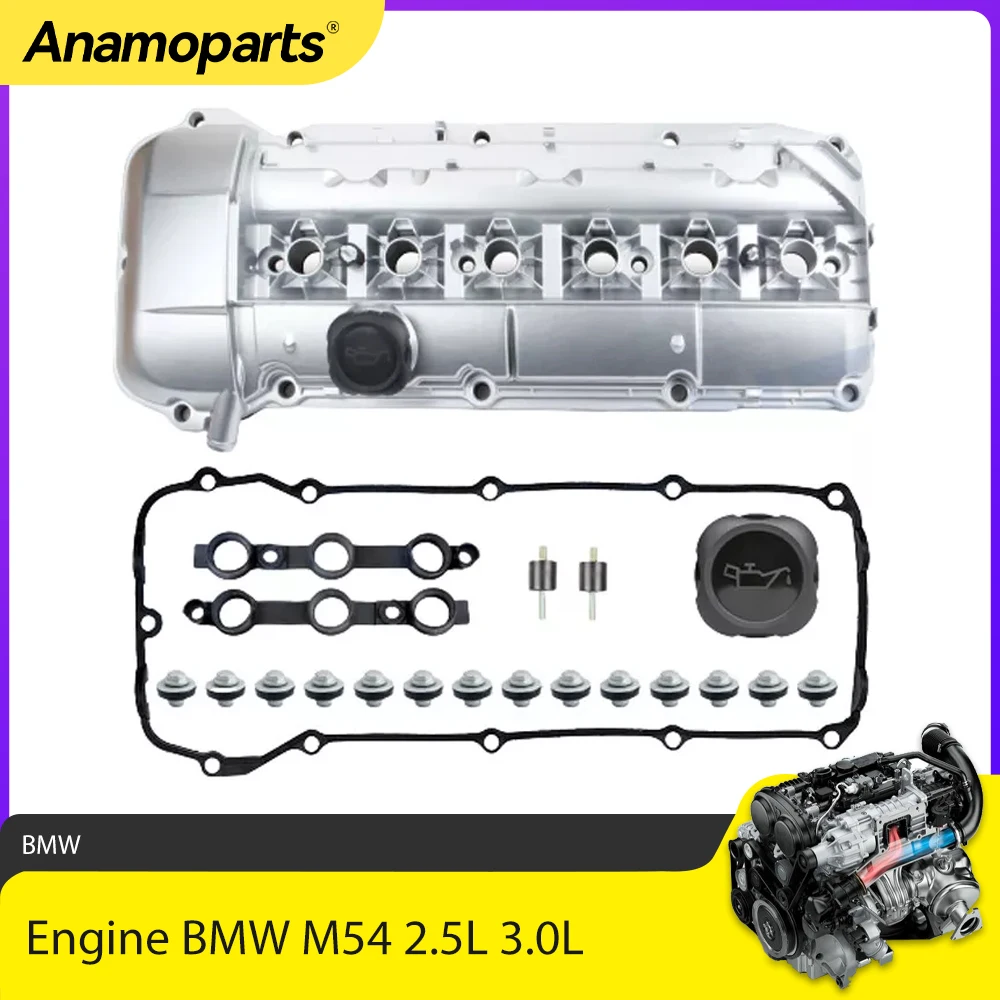 Engine Valve Cover Performance Aluminum Fit 2.5L 3.0 For BMW E39 E46 325i 328i 330i M54 2.5L 3.0L L6 GAS DOHC OEM 11127512839