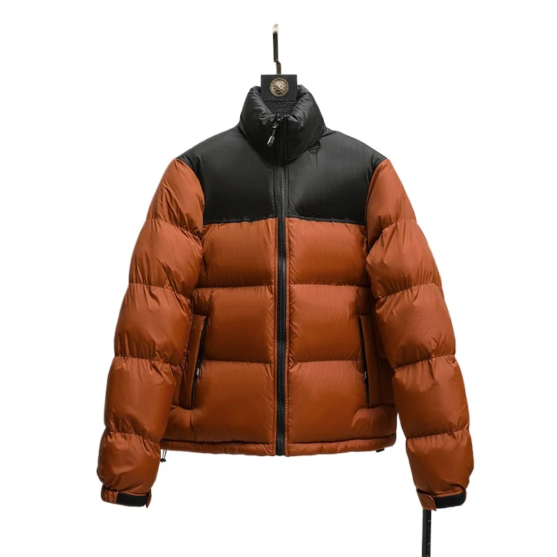 

Winter Ski Mens Parka Fashion Thickened Stitching High Collar Windproof Padded Coat Street Couple Warm Down Cotton Jacket