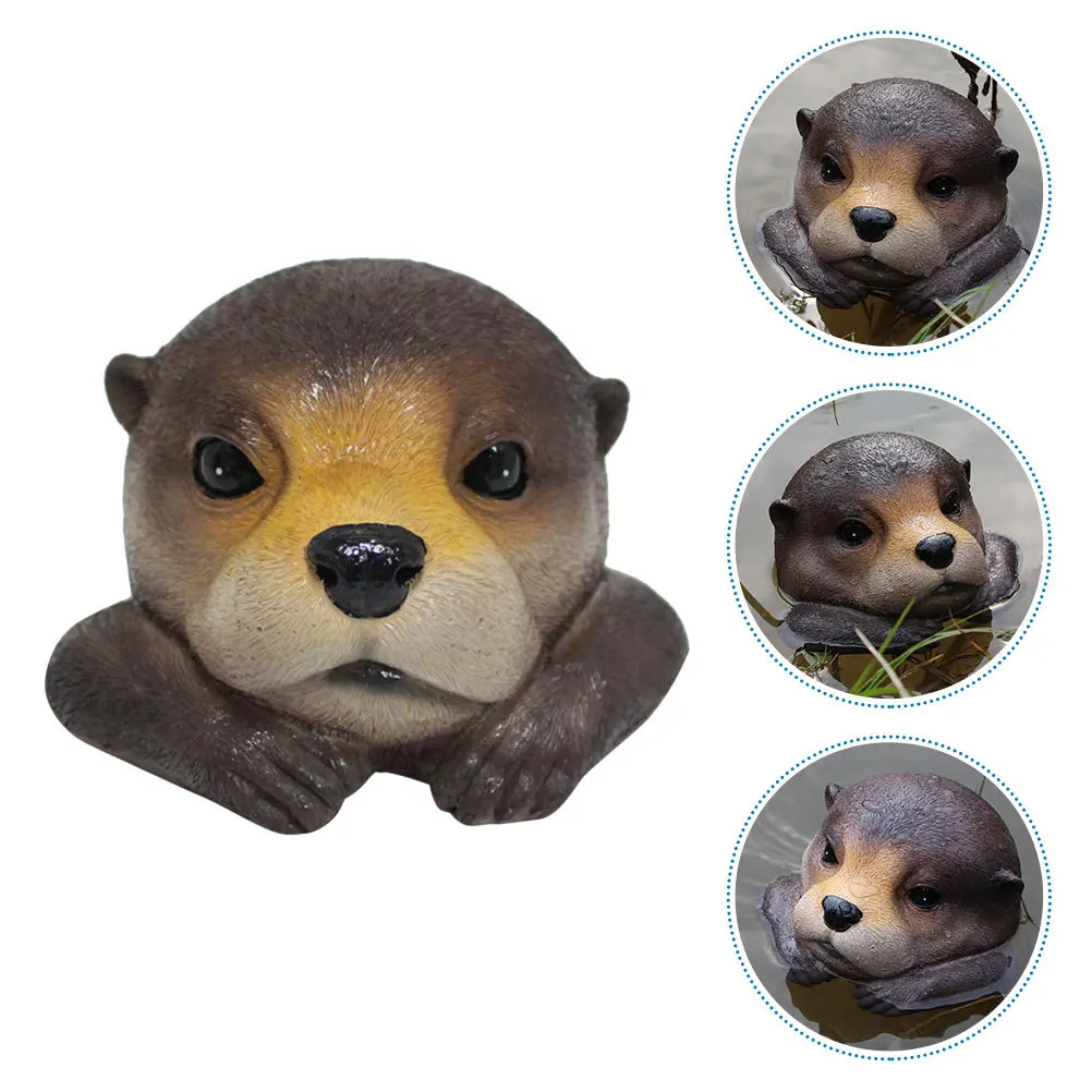 العائمة تمثال راتنج مصغرة حديقة بركة الديكور واقعية النحت الراتنج الحيوان زخرفة ديكور في الهواء الطلق