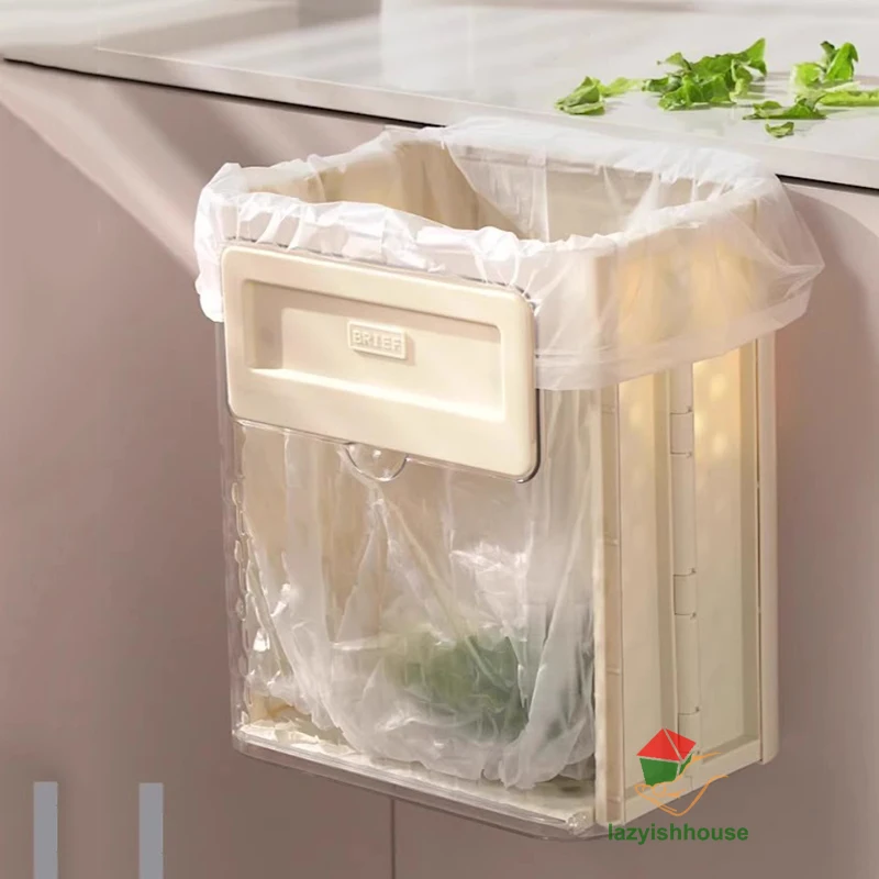Hanging Trash Can with Lid Large Capacity Kitchen Recycling Garbage Basket Cabinet Door Bathroom Wall Mounted Trash Bin Dustbin