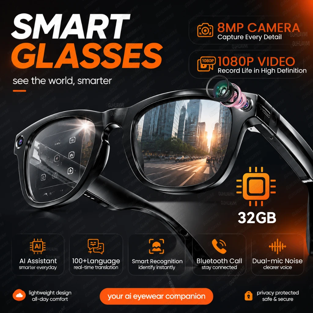 Smart Glasses Lens - Yeni İş Seyahati Vlog Akıllı Gözlük