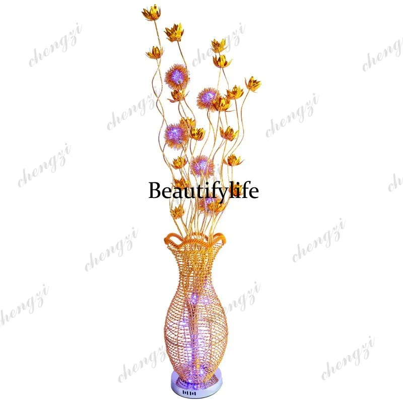 A95 fashion living room floor lamp new creative bedroom LED aluminum wire craft vase personalized decorative ornament