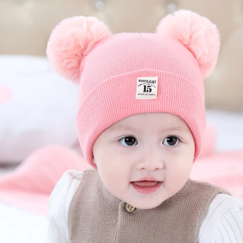 Conjunto de gorro y bufanda para bebé, gorro de punto cálido de oso y gato, gorros de ganchillo para niño y niña, 2 uds.