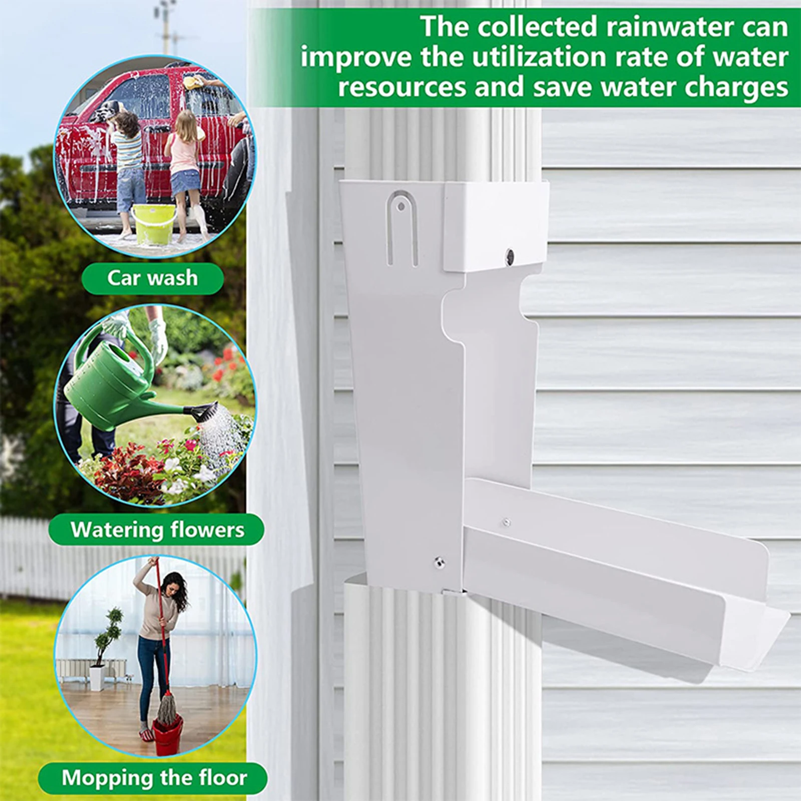 Rain Water Collection System Water Bill Reduction for Downspouts Gutter Drain Rain Barrel Diverter for Lawn Gardening Watering