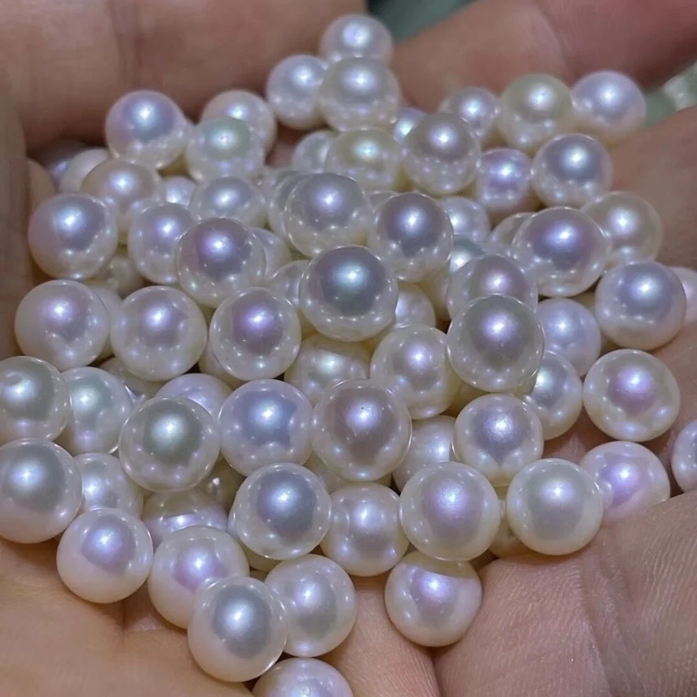 Natural Cultured Freshwater Pearl Beads Factory Wholesale Price Perfect Loose Round White Freshwater Pearl for Jewelry