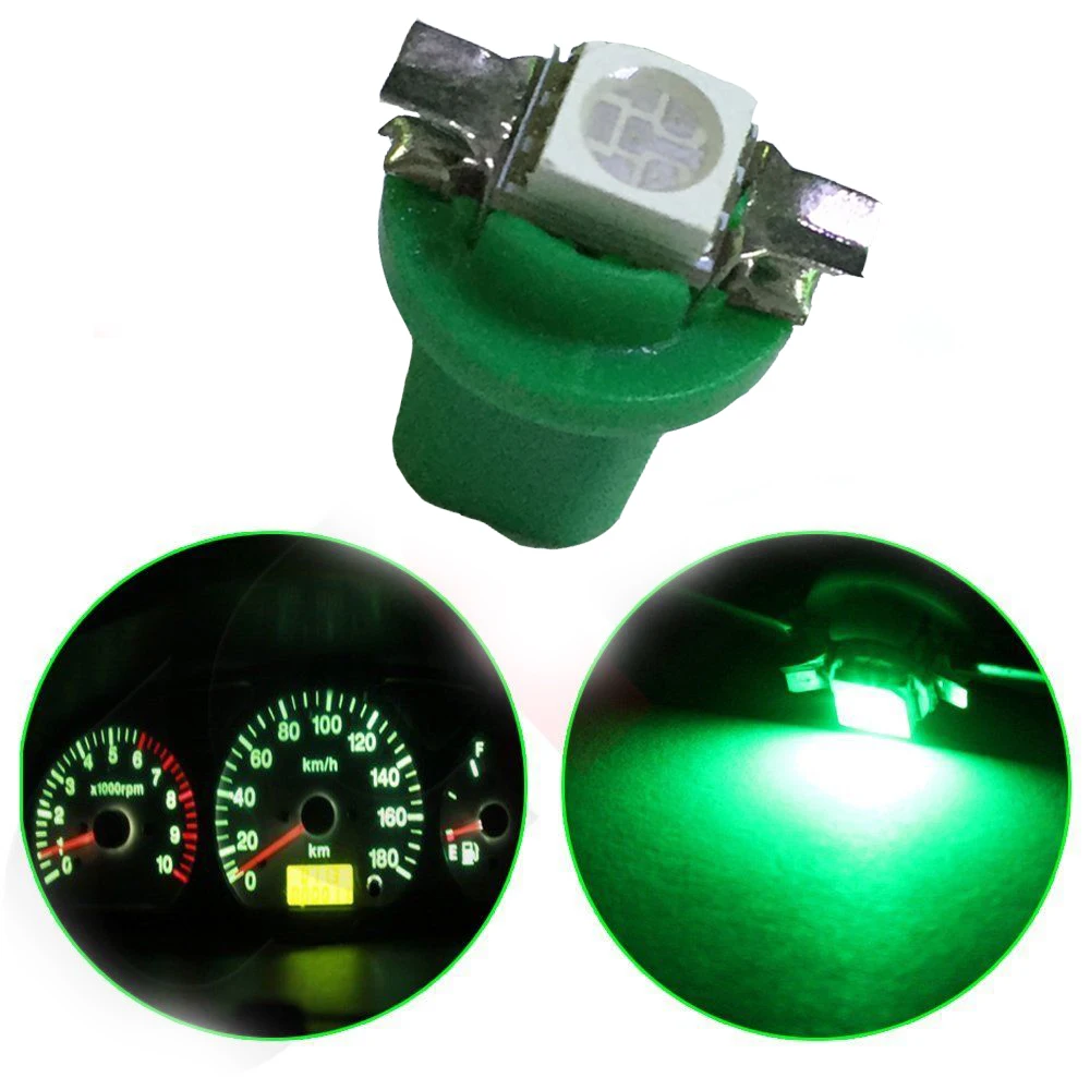 10pcs Universal Car Dashboard Dash Gauge Instrument Light Bulbs T5 B8.5D 5050 1 SMD LED Car Lights Car Interior Accessories