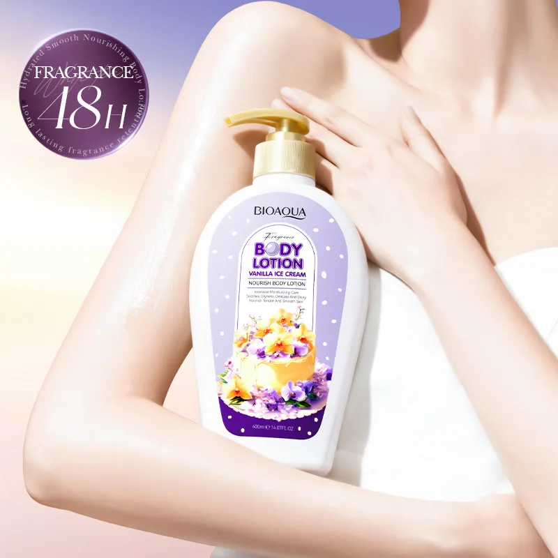 400ml Vanilla Ice Cream Nourishing Body Lotion, Replenishes Skin Moisture: Nourishes and Softens the Skin, Exudes a Charming Fragrance, Perfect for Date Nights/Work Commute/Daily Skincare/Nourishing Your Skin, Suitable for All Skin Types
