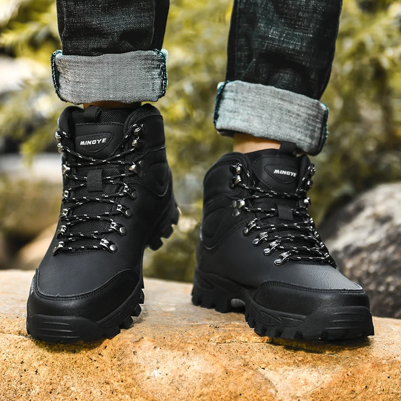 

Winter Hiking Shoes Men Outdoor Casual Anti-slip Wear-resistant Breathable Men Shoes Lace-up Thick-soled Sports Shoes Men