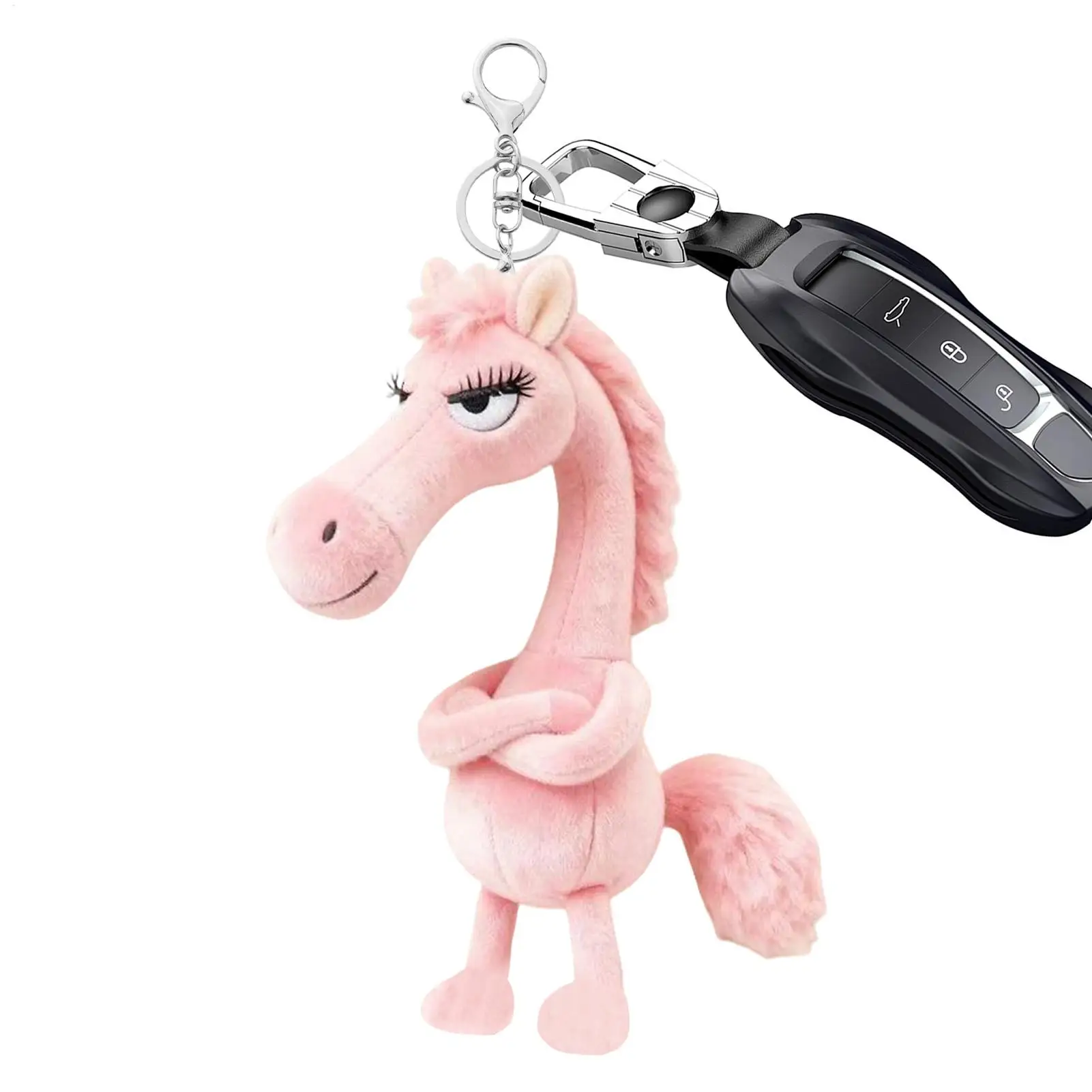 Niedlicher Schlüsselanhänger 2026, süßer Maskottchen-Schlüsselanhänger, kleiner gefüllter Schlüsselanhänger, Anhänger für Rucksack, Geldbörse, Gepäck, Rückspiegel, Telefon