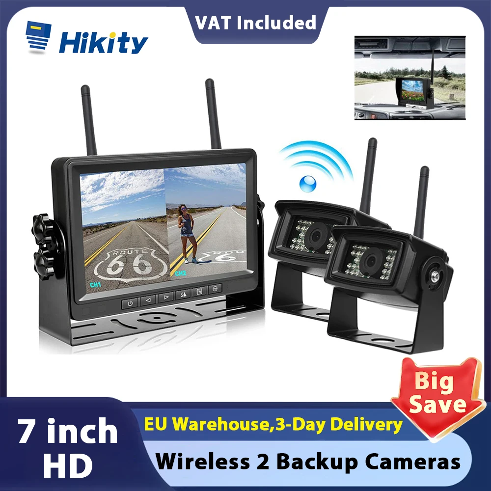 Hikity Car Monitor LCD HD Mini TV & Computer Speaker HDMI VGA Display Color Screen Car Backup Camera & Home Security System