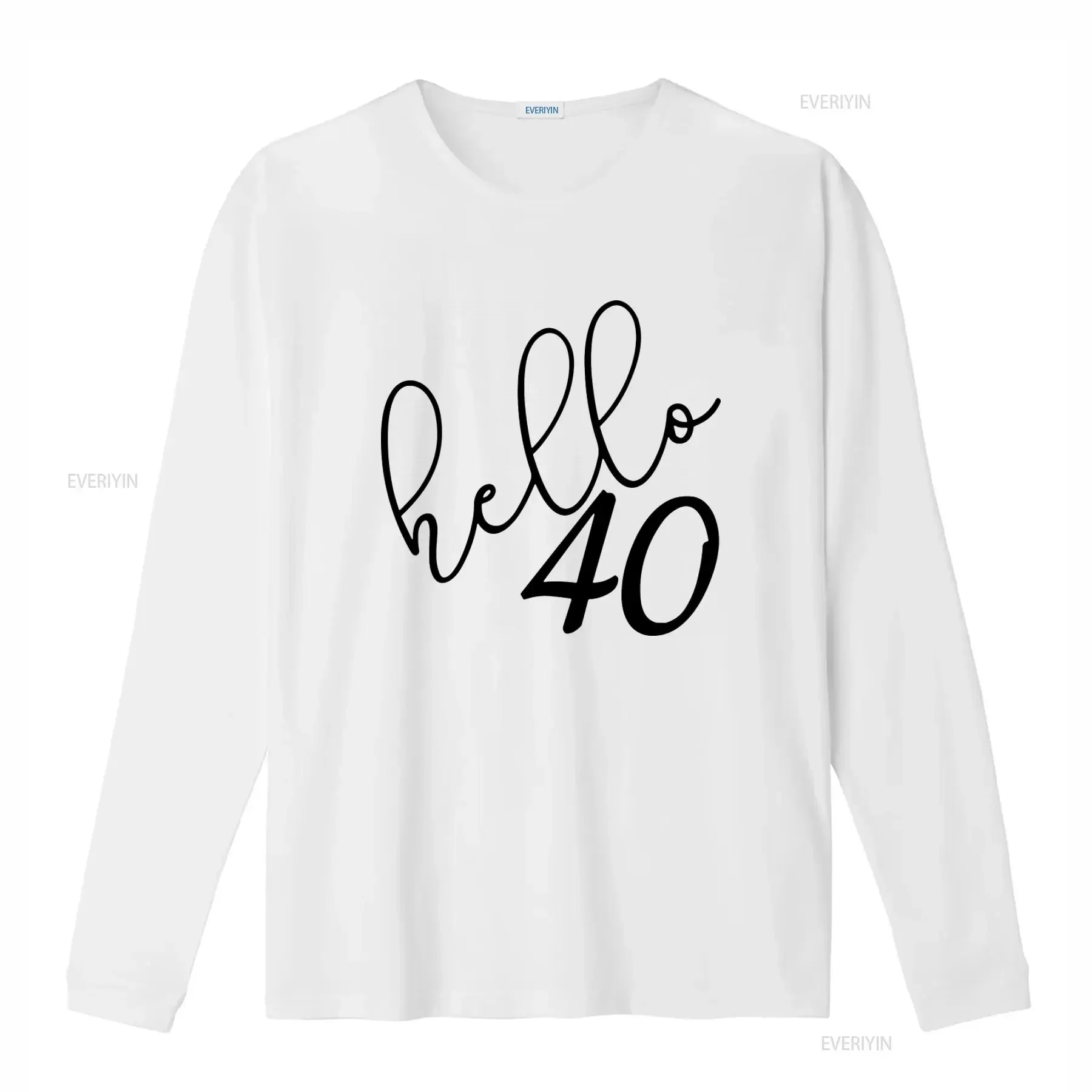 Hello Forty T Shirt 40th Birthday Fortieth Adult Womens Party  vintage Washed Stretched streetwear Stylish fashion
