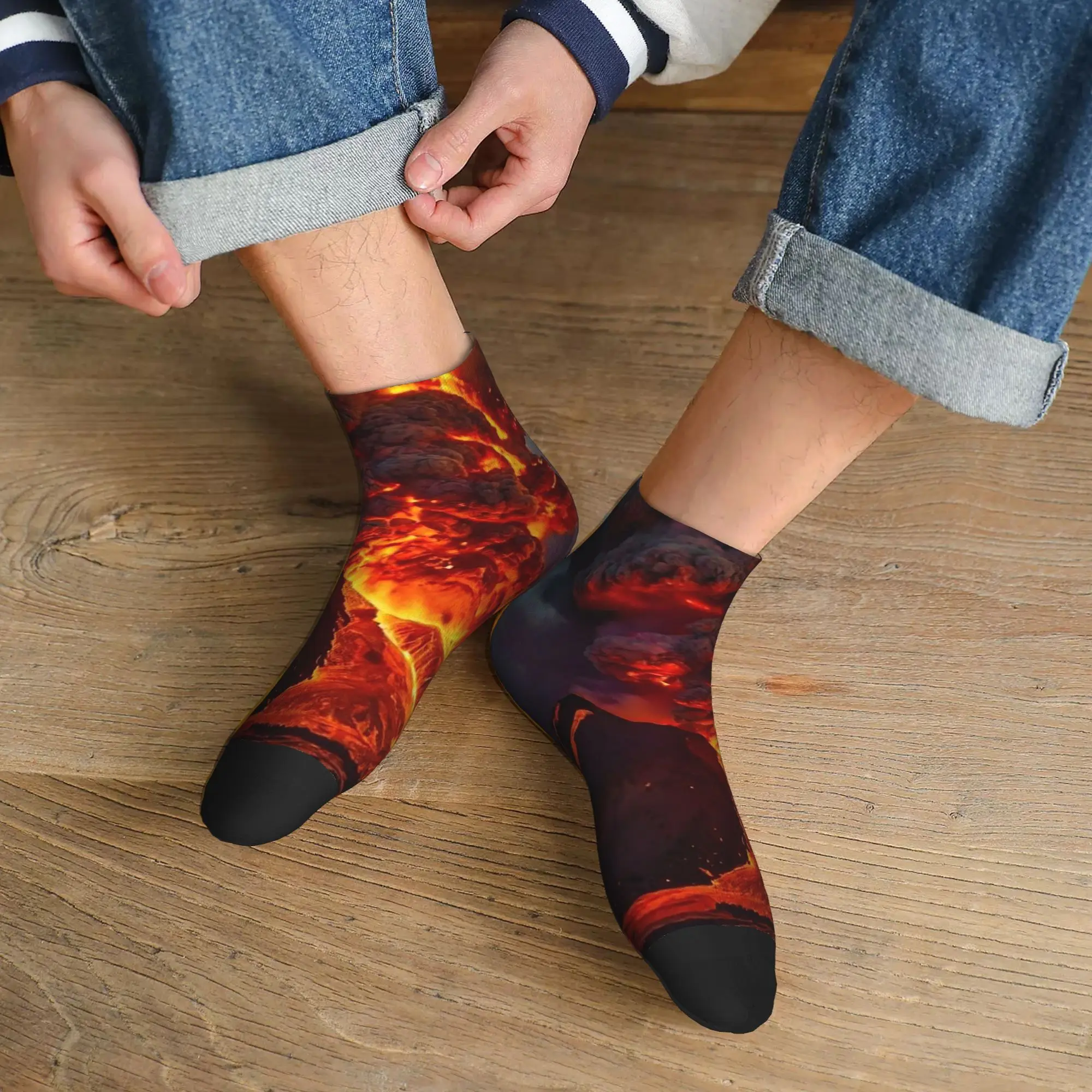Calcetines de humo de volcán, medias absorbentes del sudor Harajuku, calcetines para todas las estaciones, accesorios para regalos de Navidad Unisex