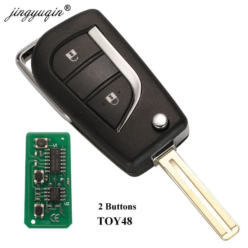 jingyuqin 2/3 Buttons Control Key 315Mhz with Chip For Toyota Corolla RAV4 Camry CROWN Reiz Toy43 TOY48 Modified Flip Remote Key