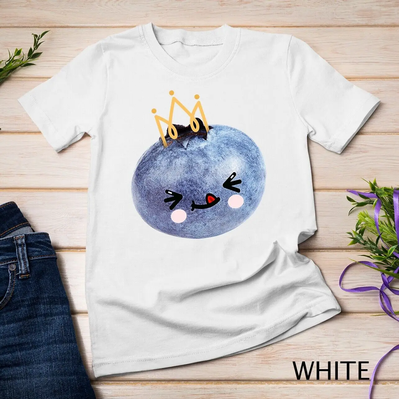 Cute Japanese Blueberry Princess - Anime Kawaii Style Food Unisex T-shirt