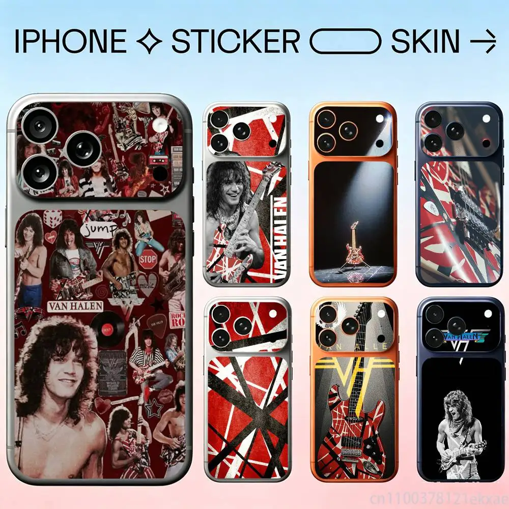 Autocollant de protection arrière coloré V-Van Halen God of Guitar pour iPhone 17 Pro, 17 Pro Max, film de protection arrière et coque arrière