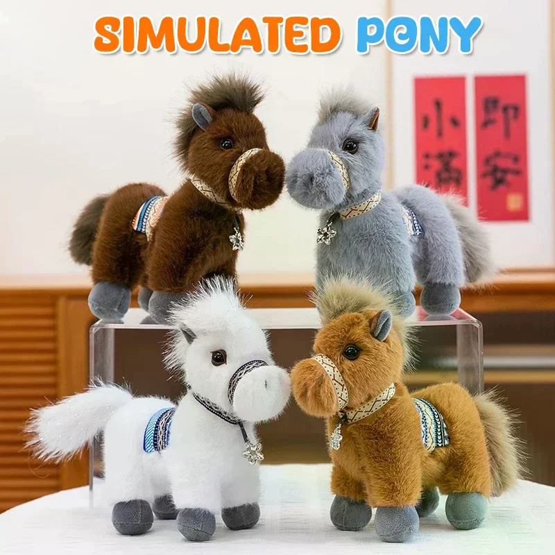 Chaveiro de pelúcia de pônei agradável; Boneca de pelúcia de desenho animado e bolsa de estudante pingente porta-chaves presentes