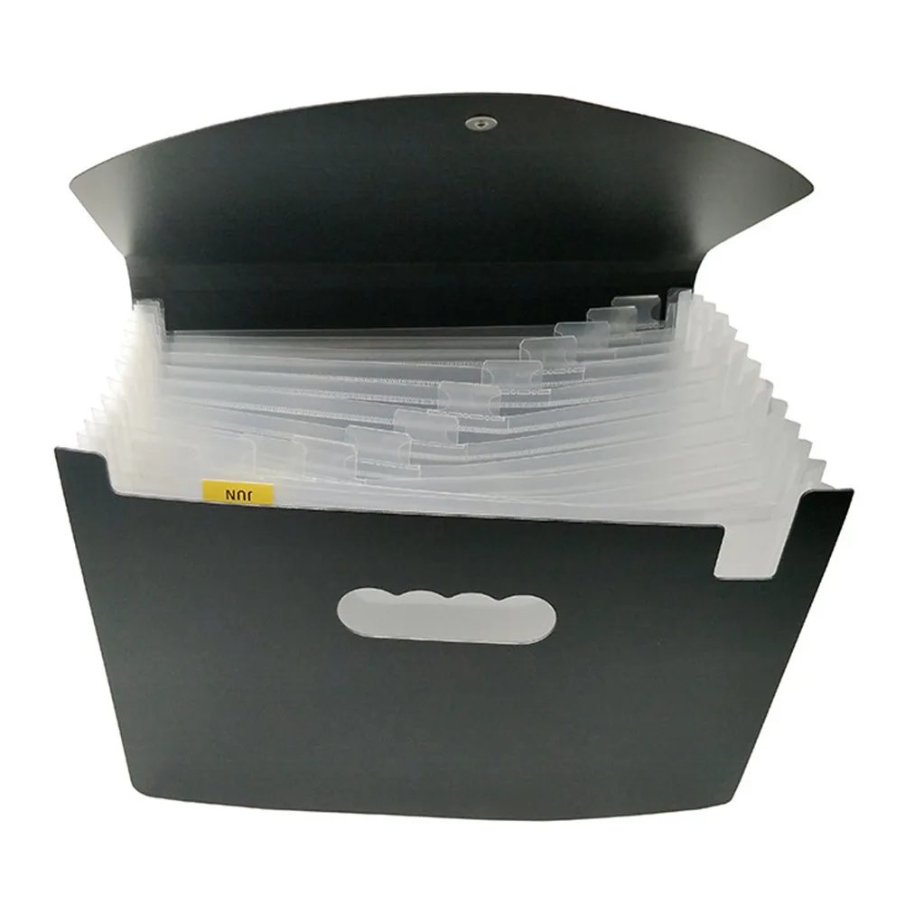 

Multi-Layer A4 File Folder Accordion Folder Portable with Lid Document Organizer for Students Teachers Office School White Size
