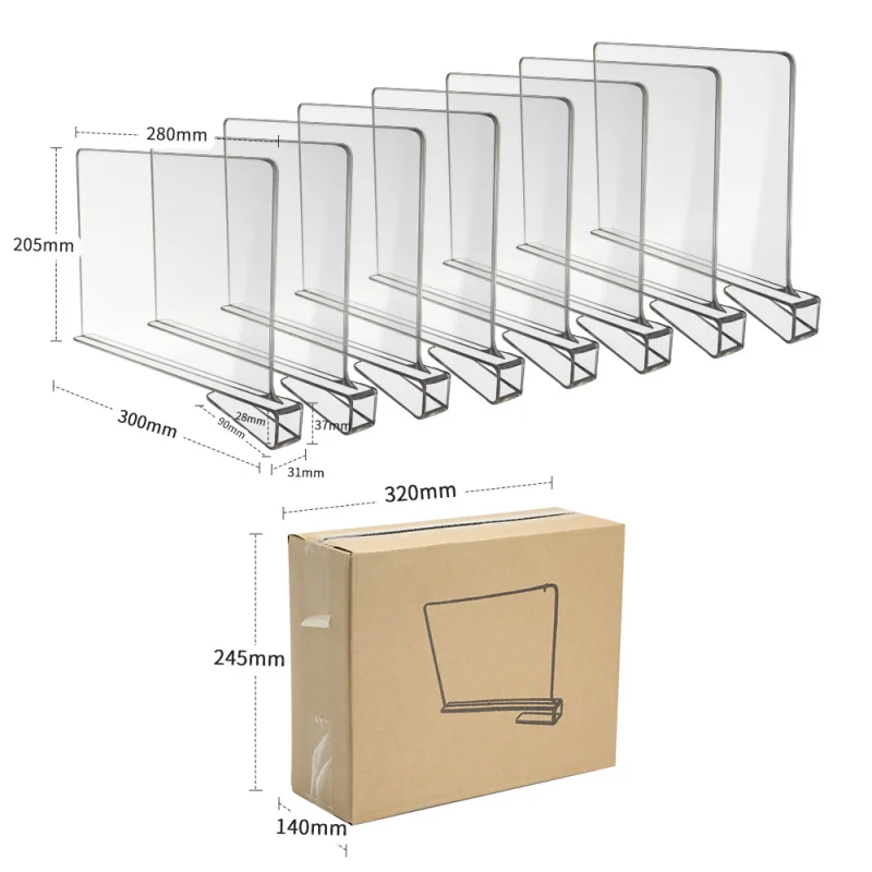 custom.8  Pieces Kitchen Cabinet Divider, Storage Separator Wine Bottle Spacer & Retail Display Partition Shelf Divider